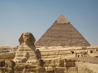 IMG_5907.JPG - Die Sphinx vor der Chephren-Pyramide in Kairo, Aegypten
